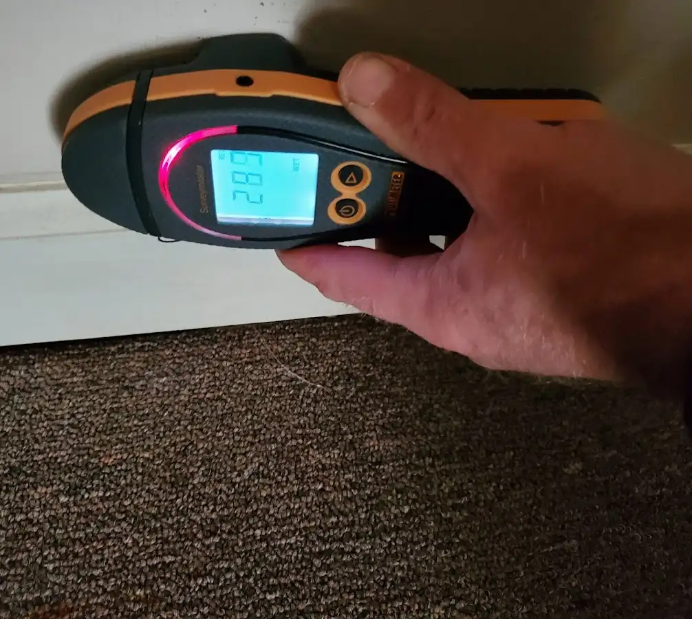 Moisture detection at baseboard during Mold Inspection & Testing in Murrieta