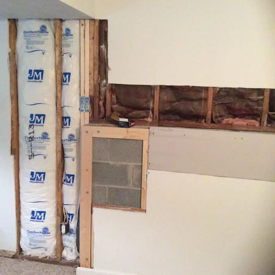 Wall insulation replacement during Basement Flood Cleanup in Murrieta